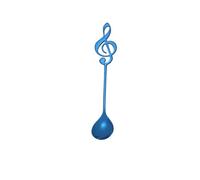 3/5/10 cucharas de café de acero inoxidable 304 con notas musicales para agitar, cuchara de regalo para helado (azul, 5 piezas)