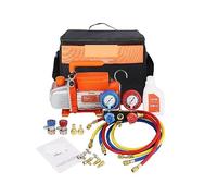 3,5/4.5CFM bomba de vacío de aire CA de paletas rotativas de una sola etapa HVAC y Kit de refrigerante A/C juego de manómetro múltiple for aire acondicionado Para uso comercial(3.5CFM A2L)