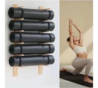 3 5 7 Niveles Soporte De Madera Pared para Esterilla Yoga,Storage Rack Wall Mounted, Holder,Studio Workout Room for Rodillos Espuma Esterillas,7 Tier