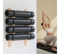 3 5 7 Niveles Soporte De Madera Pared para Esterilla Yoga,Storage Rack Wall Mounted, Holder,Studio Workout Room for Rodillos Espuma Esterillas,5 Tier