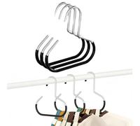3/5/8/12PCS Durable Steel Hangers, Stainless Steel Hat Organizer for Closet, Durable & Versatile Scarf Hook Shawl, Maximize Closet Space with Versatile Storage(Negro,3pcs)