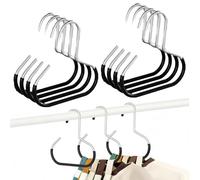 3/5/8/12PCS Durable Steel Hangers, Stainless Steel Hat Organizer for Closet, Durable & Versatile Scarf Hook Shawl, Maximize Closet Space with Versatile Storage(Negro,8pcs)