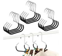 3/5/8/12PCS Durable Steel Hangers, Stainless Steel Hat Organizer for Closet, Durable & Versatile Scarf Hook Shawl, Maximize Closet Space with Versatile Storage(Negro,12pcs)
