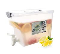 3,5 L Dispensador de Bebidas con Grifo, dispensador de Agua de Nevera con Asas, Jarra de plástico para Bebidas frías, cócteles, jugos, té Helado, Limonada, Camping