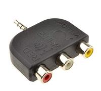 3,5 mm Conector Jack a 3 Phonos/RCA 4 Pértiga AV Fuera TV Adaptador Convertidor Red/White/Yellow