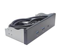 3 5 pulgadas 19 pines a USB 3 2 Gen1 Port Hub Splitter Disppy Bay 3 5 mm auriculares expansión panel frontal rack para PC