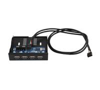 3,5 Pulgadas Bahía de Disquete 4 Puertos USB 2.0 Concentrador Usb2.0 Panel Frontal Adaptador de Expansión Conector Soporte con Cable de 9Pin para