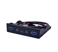 3.5 pulgadas HUB Splitter Floppy Bay 3.5 mm Expansión de auriculares Panel frontal Rack para ordenador PC 8.9 cm 19pin a auriculares tipo C 3.5mm