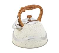 3.5L Whistling Teapot Marble Finish, Convenient Kettle with Heat-proof Handle for Home Restaurant All Heat Sources