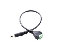 3.5mm 3-Pole Stereo Male Plug to 3-Pin AV Video Screw Shield 30cm Balun Terminal Jack Connector Adapter Cable