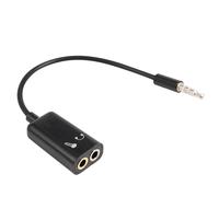 3.5mm Divisor de audio estereo Macho a auricular Adaptador de microfono + auriculares parejas giran conector de arnes de cableado