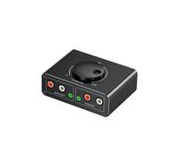 3.5mm RCA 1-to-2 Front Audio Amplifier 3.5mm 2RCA Laptop to Computer Volume Control Converter with /Off