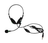 3.5mm Wired Headset with Microphone HD Stereo Sound Call Center Headphones Lightweight 70g Noise Cancelling Mic for Office Laptop PC Phone Calls Line Control Design Black