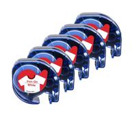 3 5pcs 12 mm LT Tape 18769 Compatible con 18679 18773 18777 El Hierro de Tela en la Cinta de Etiqueta Funciona con la Impresora de Etiquetas LT100H(Red on White)