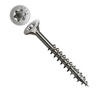 3.5X30mm Tornillos para madera, accionamiento Torx, cabeza múltiple T-Star Plus, 4cut, autoperforante, sin óxido, acero inoxidable A2, sujetador de tornillo para terraza Spax (200 piezas)