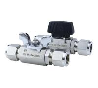 3 6 8 10 12 14 16 20 Mm 1/8 1/4 3/8 1/2 5/8 3/4 1 Inch Compression Union 316L Stainless Steel Ball Valve Air Source Instrument(Black Handle,25.4 Inch)