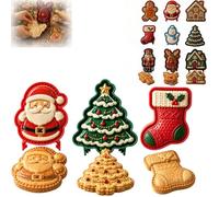 3/6/9Pcs Christmas Mini Pie Moulds, Reusable Mini Pie Mold Collection，3pc-b | Holiday Pastry Press Set with Santa Snowman Tree Shapes, One Press Cutting, Christmas Dessert Maker for Pies Cookies & Treats