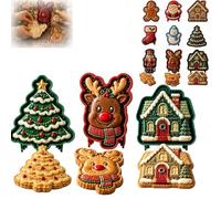 3/6/9Pcs Christmas Mini Pie Moulds, Reusable Mini Pie Mold Collection，3pc-d | Holiday Pastry Press Set with Santa Snowman Tree Shapes, One Press Cutting, Christmas Dessert Maker for Pies Cookies & Treats