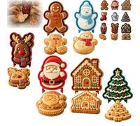 3/6/9Pcs Christmas Mini Pie Moulds, Reusable Mini Pie Mold Collection，6pc-c | Holiday Pastry Press Set with Santa Snowman Tree Shapes, One Press Cutting, Christmas Dessert Maker for Pies Cookies & Treats