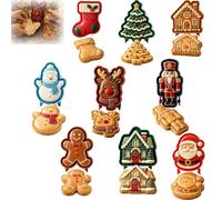 3/6/9Pcs Christmas Mini Pie Moulds, Reusable Mini Pie Mold Collection，9pc | Holiday Pastry Press Set with Santa Snowman Tree Shapes, One Press Cutting, Christmas Dessert Maker for Pies Cookies & Treats