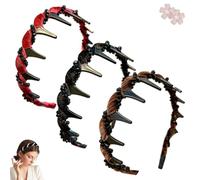 3/6 Pack Retro High Skull Pearl Headband, Headbands for Women with Pearl Decoration, Show Hair Looks Thicker and Wave Feeling (3Pack-Black)