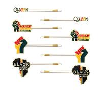 3/6 pares de pinzas para el pelo de Juneteenth para mujer, pinzas para el pelo de mapa africano, esmaltadas, negras, para mujer, con puño de poder, horquillas para el cabello de la reina negra,