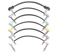 3/6 piezas Cable de guitarra eléctrica Pedalboard Instrumento Pedal Board Parches para guitarra y otros instrumentos Cables blindados de bajo ruido que conectan cables de pedal en ángulo recto