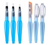 3/6 Piezas De Pincel De Acuarela Bolígrafo De Agua Recargable Punta Plana/punta Para Pintura De Arte Gouache Bolígrafos Finos Recargables Para Dibujar Letras Caligrafía Profesional Chino