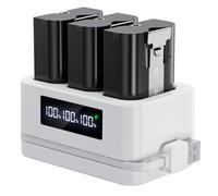 3.65V 6040mAh Batería Compatible con Video Timbre 2/3/3+/4, Stick Up CAM(2/3Gen), Spotlight CAM, Spotlight Plus/Pro CAM(Nuevo) (3 Batteries and White Charger)