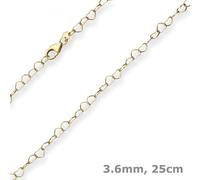 3,6mm Collar De Pie König 333 Oro Amarillo 25cm Para Mujer 8K Dorado Nuevo