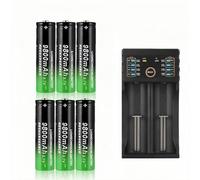 3,7 V, 9800 MAh, Batería Recargable De Iones De Litio Compatible con Linternas, Linternas Frontales, Cámaras Y Coches De Juguete. Alta Capacidad Y Larga Duración. 65 X 18 X 18 Mm.(6PC)