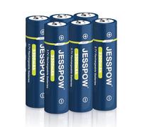 3,7 V batería recargable botón superior, batería de 3300 mAh para linternas LED, linternas, ventilador pequeño [ 6 unidades, no AA/AA]