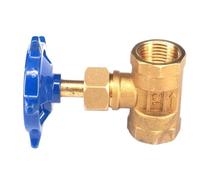 3/8" 1/2" BSP Female Thread Equal Straight Brass Needle Valve Blue Handle(3/8")