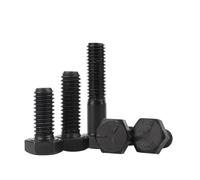 3/8-16 7/16-14 1/2-13 9/16-12 Nivel 5 Perno hexagonal negro de acero al carbono Tornillo de cabeza hexagonal externo estándar americano(1/2-13x1(10pcs))