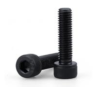 3/8-16 x 1" Tornillos de cabeza de zócalo Tornillos 10 unidades, Acero de aleación de grado 12.9, Acabado de óxido negro, Rosca completa, Allen Socket Drive