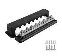 3/8" 8 Power Distribution Block Bus with Cover 600A Electrical Terminals for Marine Boat Car Ground Power Distribution Terminals Battery Bus