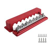 3/8" 8 Power Distribution Block Bus with Cover 600A Electrical Terminals for Marine Boat Car Ground Power Distribution Terminals Battery Bus