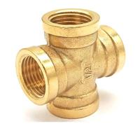 3/8" BSP Female Brass Equal Cross 4 Ways Pipe Connector Fitting Coupler LLBOGRGGN