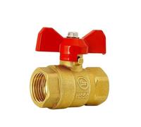 3/8" BSPP Female To Female Brass Shut Off Ball Valve Fuel Gas with Red Handle