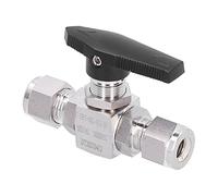 3/8 Inch Ball Valve | 3000psi Stainless Fitting | Straight Through Flow Control for Water/Oil/Gas Lines | SS316L High Pressure Valve with Handle