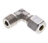 3/8'' NPT Macho x 8S Codo de compresión de 90 grados de acero inoxidable 630 Bar DIN 2353