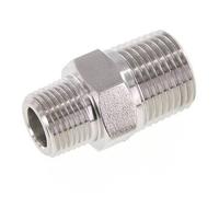 3/8'' NPT x 1/2'' NPT Acero inoxidable Racor doble 210 Bar - Hidráulico