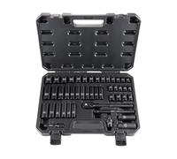 3/8 Socket Set - Quick Release Tool Kit for Auto Repair | 47 Piece Collection with Chrome Finish & Compact Case for Vehicle Maintenance, Industrial Projects, Home Garage, Plumbing Jobs and DIY Tasks