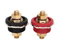 3 / 8in Thru Panel Battery Terminal 250A | Universal Battery Connector for RV/Boat/Car Electrical Systems | Zinc Alloy & Brass Construction, 2PCS Set