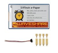 3.97inch E-Ink Display Module with SPI Interface, 800×480 Resolution, Red/Yellow/Black/White, Compatible with Raspberry Pi Hat+, for Jetson Nano, Arduino, ESP32, Low Power e-Paper Screen