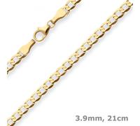 3,9mm Pulsera Cadena Ancha Pulsera Oro Joyas Brazo De 333 Oro Amarillo 21cm