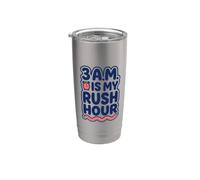 3 a.m. es mi hora pico Búho Mañana Tarde en la noche Productividad Vaso térmico de acero inoxidable de doble pared