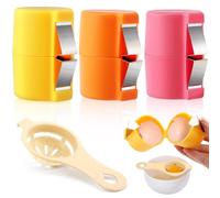 3 abridores de cáscara de huevo y 1 separador de huevos, abridor para cáscaras de huevos, herramienta de separación de huevos, cascanueces para huevos crudos, pelador de huevos, ayudante de cocina