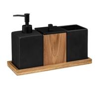 3 Accesorios de baño blackacia Acacia con Bandeja