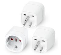 3 adaptadores de enchufe americano, 2500 W, adaptador universal de viaje, adaptadores de viaje para Estados Unidos/Canadá/México, convertidor Europa a toma americana para viajes, estudio y trabajo